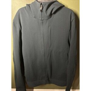 Lululemon Men's Sojourn Hoodie Jacket Pockets Stretch Dark Green Medium
